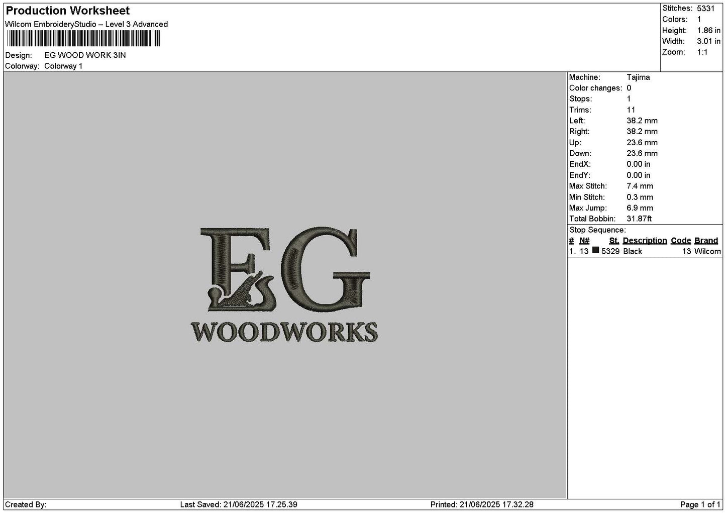 Egtext Embroidery File 6 sizes