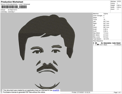 El Chapo Embroidery File 4 size