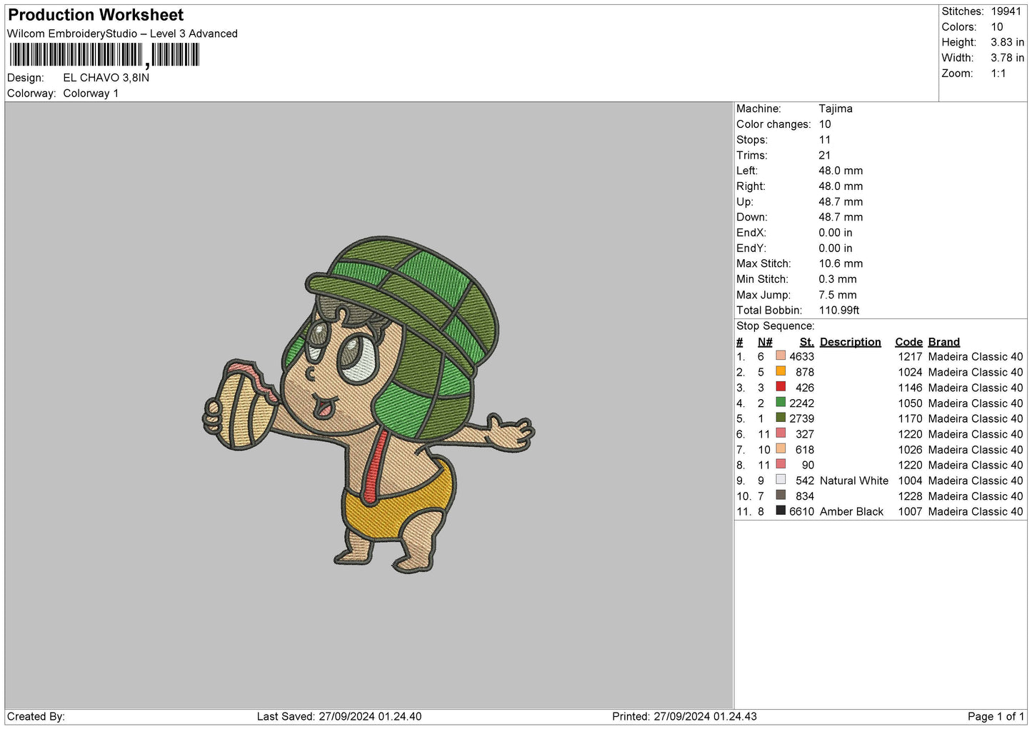 Chibi 2709 Embroidery File 6 sizes