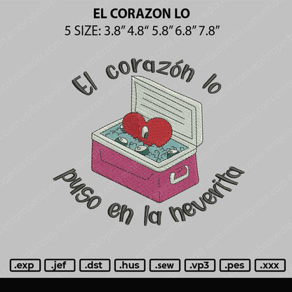 El Coranzolo Embroidery File 5 sizes