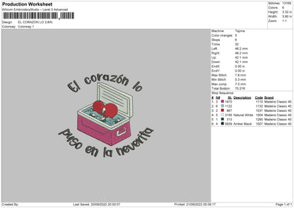El Coranzolo Embroidery File 5 sizes