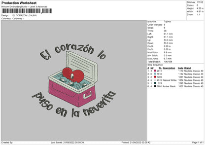 El Coranzolo Embroidery File 5 sizes