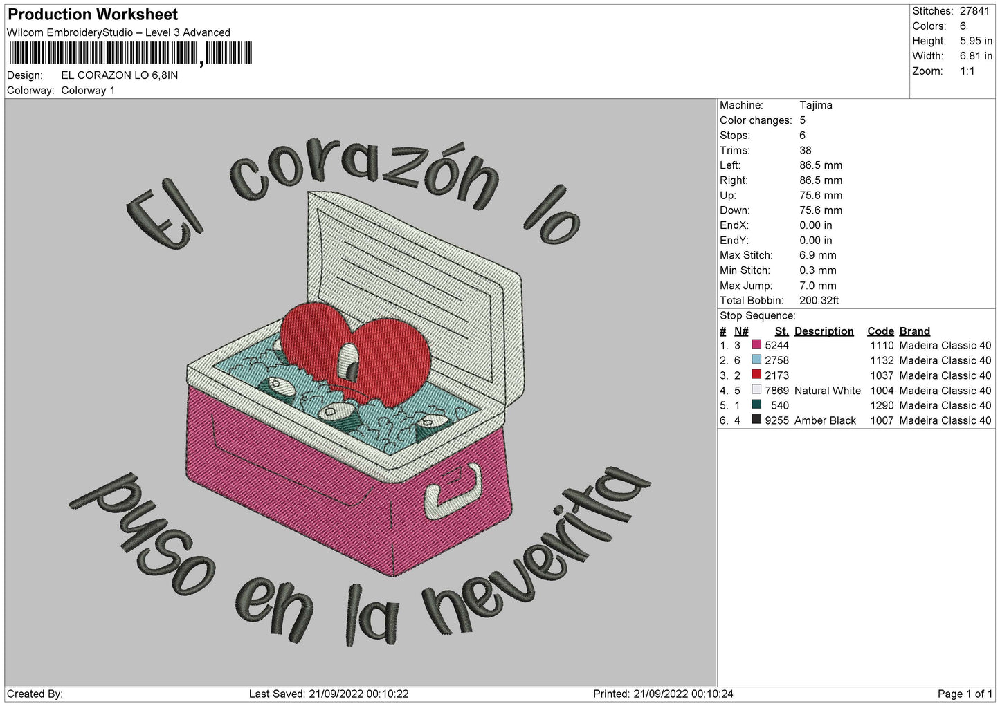 El Coranzolo Embroidery File 5 sizes
