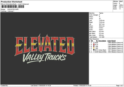 Elevatedtext Embroidery File 6 sizes