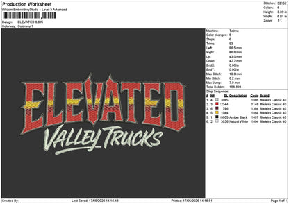 Elevatedtext Embroidery File 6 sizes