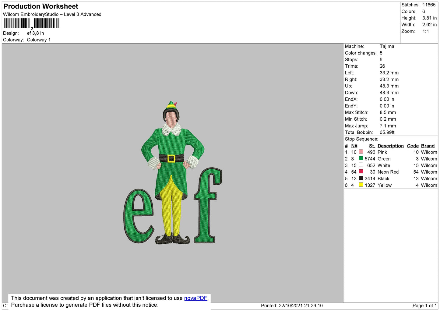 Elf Embroidery File 4 size