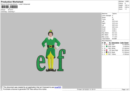 Elf Embroidery File 4 size