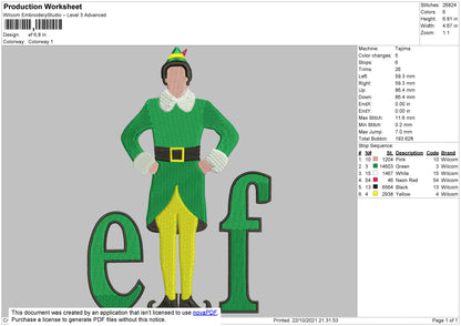 Elf Embroidery File 4 size