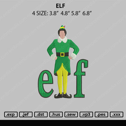 Elf Embroidery File 4 size