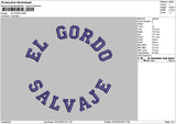 Gordotext Circle Embroidery File 6 sizes