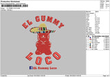Gummytext 02 Embroidery File 6 sizes