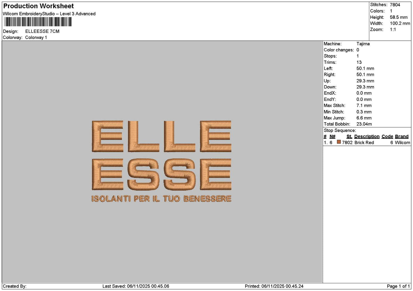 Elletext 0611 Embroidery File 6 sizes