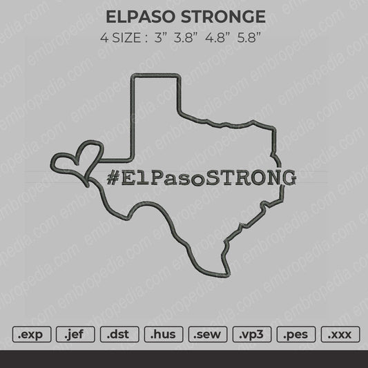 Elpaso Stronge Embroidery File 4 size