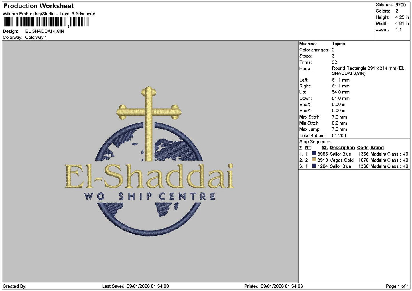 Shaddaitext Embroidery File 6 sizes