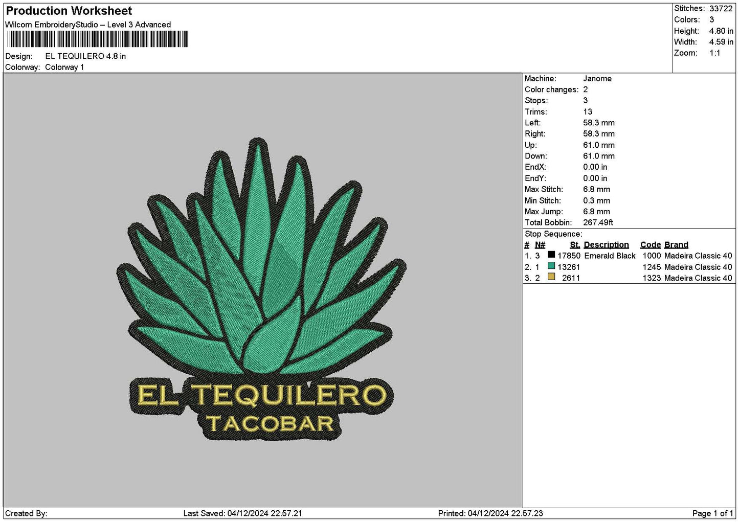 Leaf Text 02 Embroidery File 6 sizes