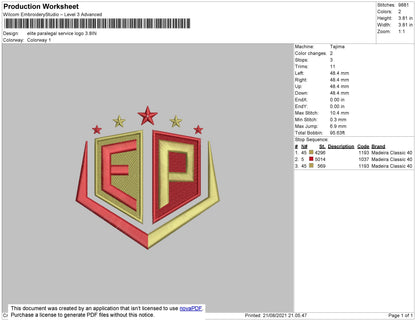 Elite Paralegal Logo Embroidery File 4 size