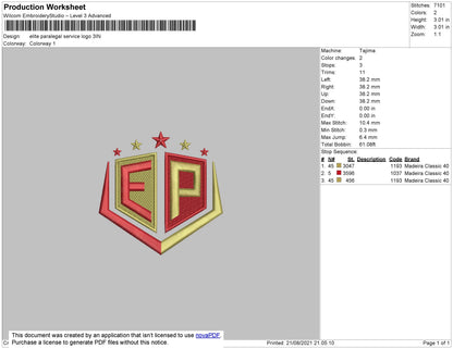 Elite Paralegal Logo Embroidery File 4 size
