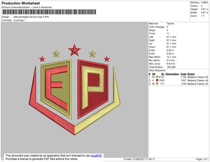 Elite Paralegal Logo Embroidery File 4 size
