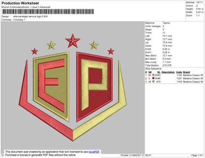 Elite Paralegal Logo Embroidery File 4 size