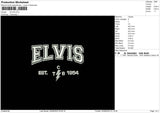 Elvis Embroidery File 5 sizes