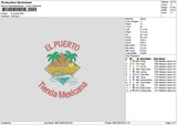 Puertotext 1801 Embroidery File 6 sizes