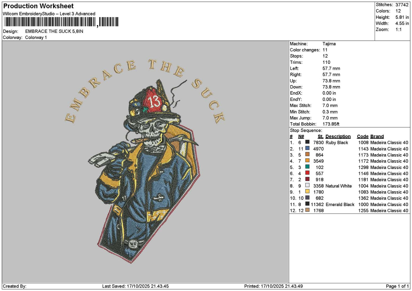 Embracetext Embroidery File 6 sizes