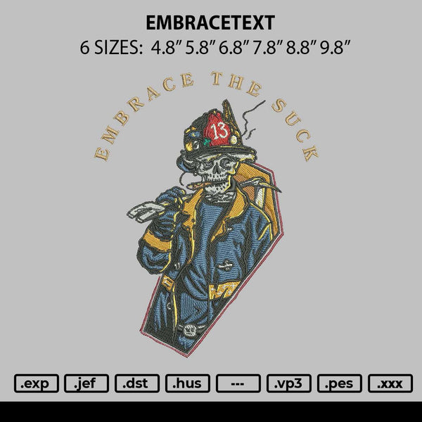 Embracetext Embroidery File 6 sizes