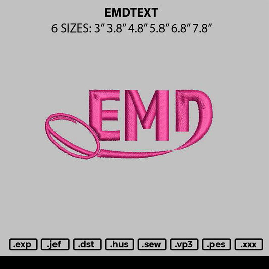 Emdtext Embroidery File 6 sizes