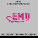 Emdtext Embroidery File 6 sizes