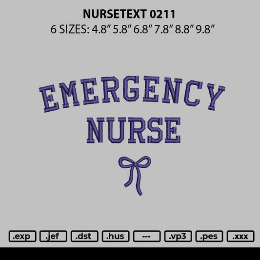 Nursetext 0211 Embroidery File 6 sizes