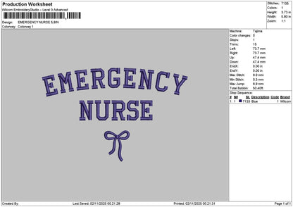 Nursetext 0211 Embroidery File 6 sizes