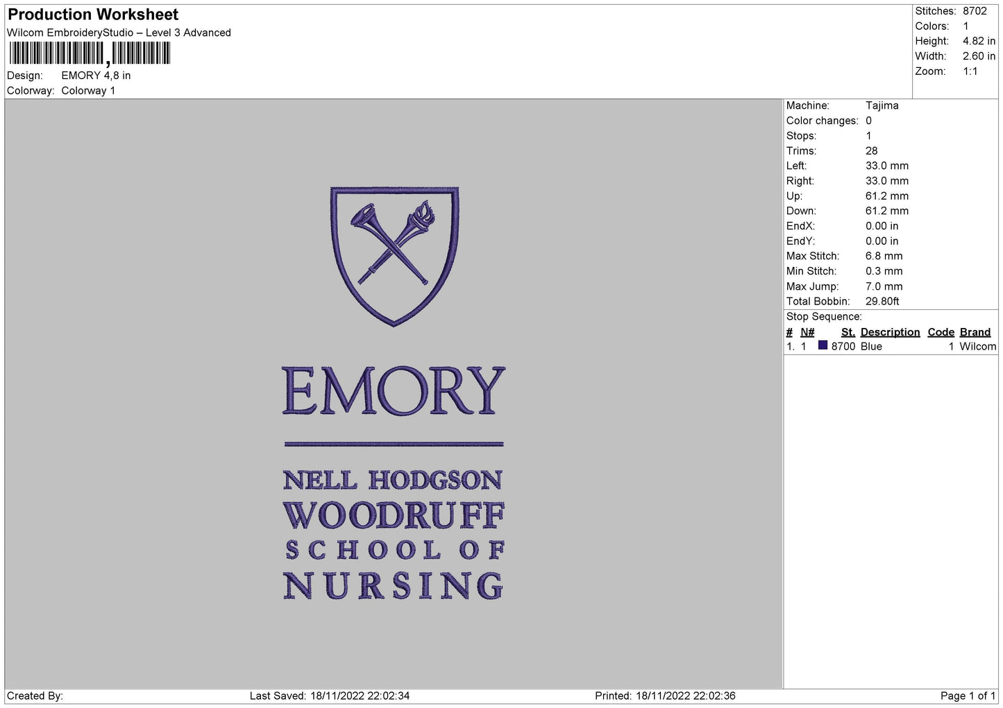 Emory Embroidery File 6 sizes