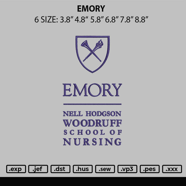 Emory Embroidery File 6 sizes