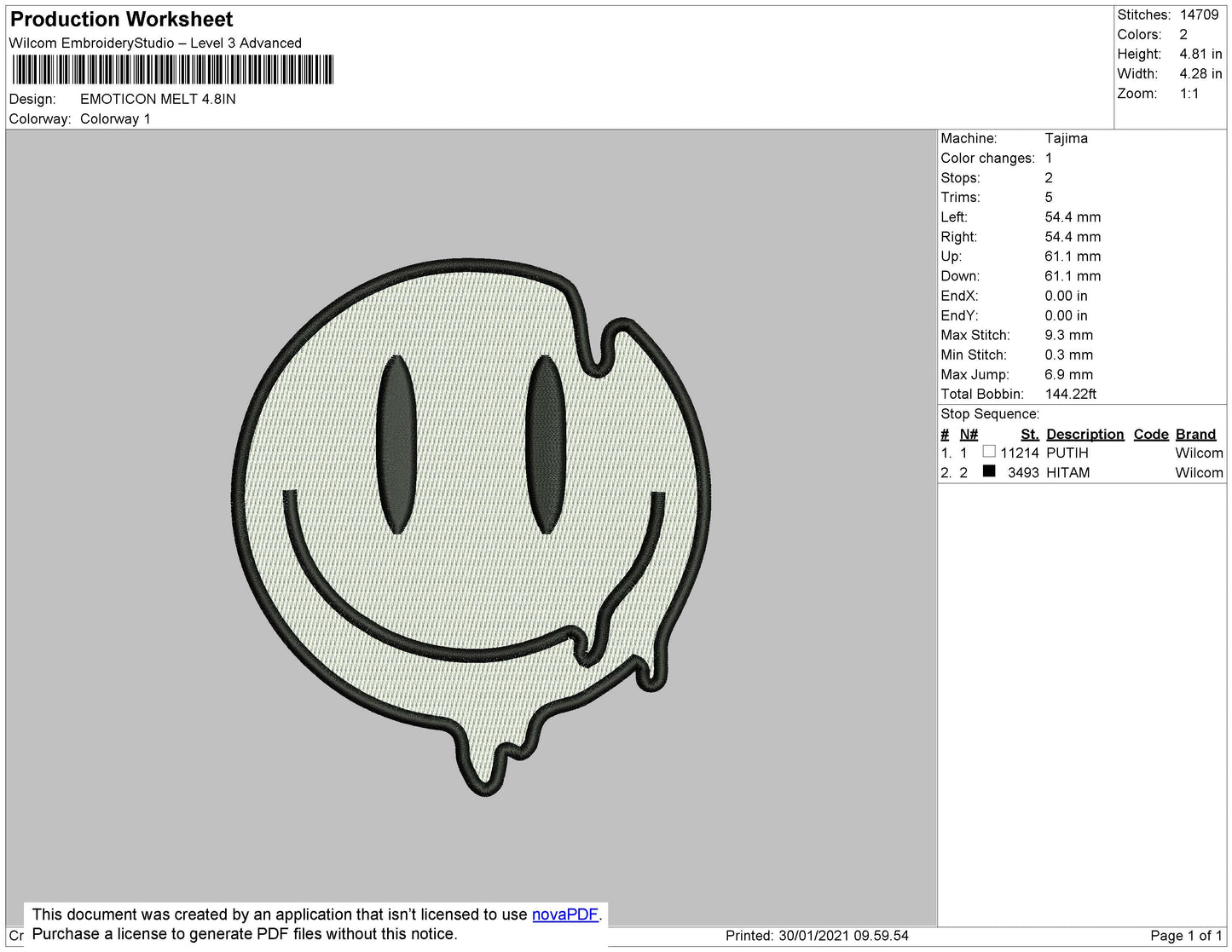 Smile Melt Embroidery File 7 size