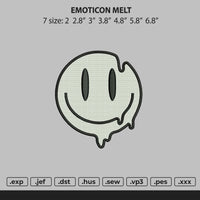 Smile Melt Embroidery File 7 size