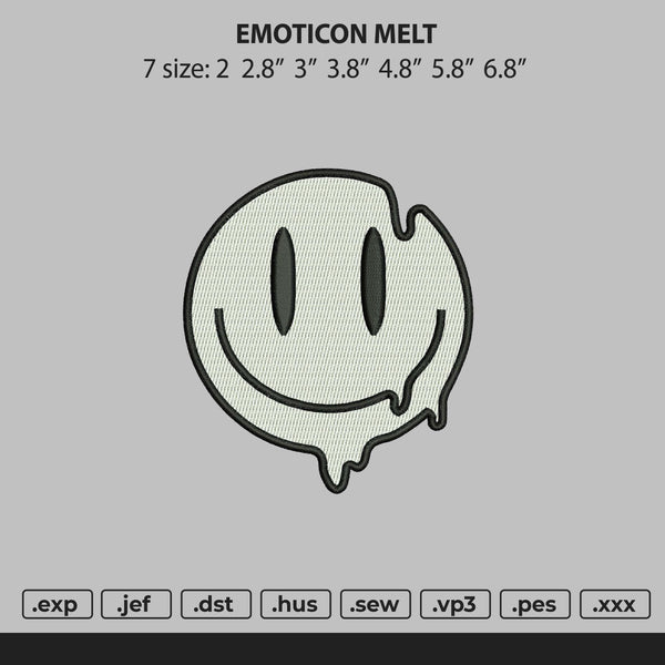 Smile Melt Embroidery File 7 size
