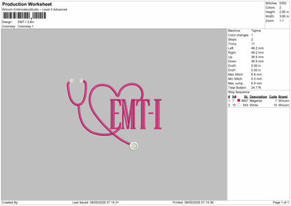 Emt Stetoskop Embroidery File 6 sizes