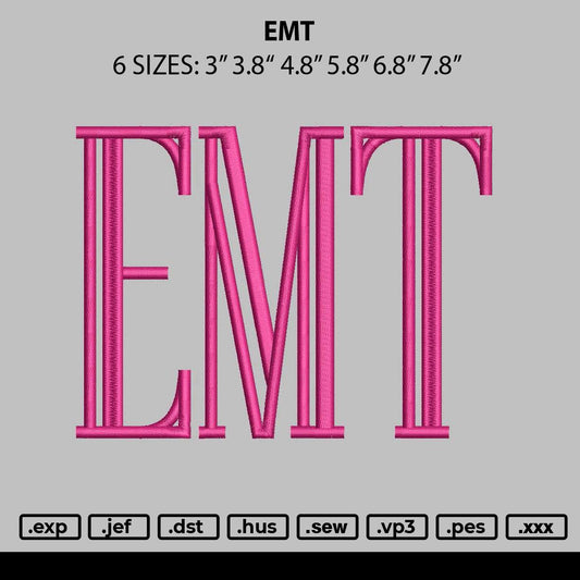 Emt Embroidery File 6 sizes