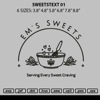 Sweetstext 01 Embroidery File 6 sizes