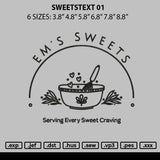 Sweetstext 01 Embroidery File 6 sizes