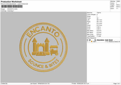 Encanto Text Embroidery Machine Design File 6 sizes