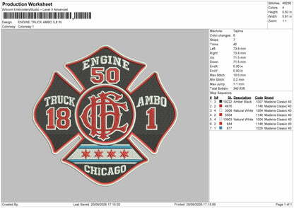 Engine Text Embroidery Machine Design File 6 sizes
