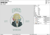 Enidtext Embroidery File 6 sizes
