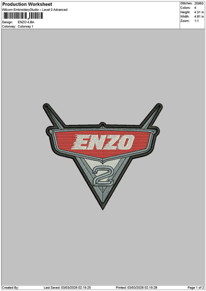 Enzotext Embroidery File 6 sizes