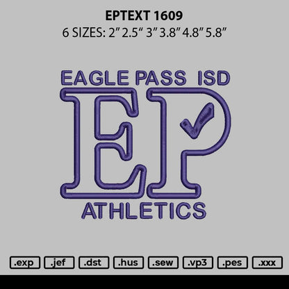 Eptext 1609 Embroidery File 6 sizes