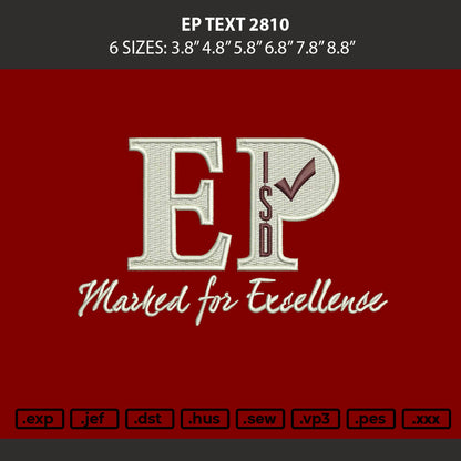 Ep Text 2810 Embroidery Machine Design File