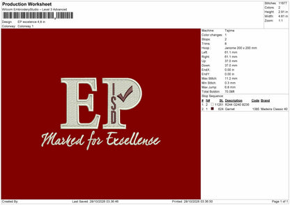 Ep Text 2810 Embroidery Machine Design File