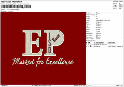 Ep Text 2810 Embroidery Machine Design File
