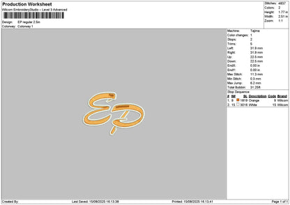 Eptext Regular Embroidery File 6 sizes