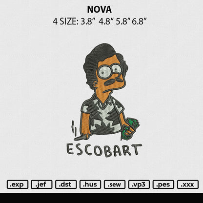 Escobart Embroidery File 4 size